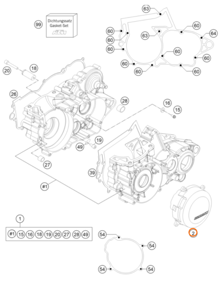 Tapa de Encendido Negra Original KTM SX 250 2015-2016 + Husqvarna TC 250 2014-2016