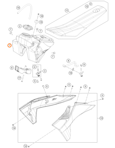 Depósito de Gasolina Original KTM SX 65 2024- +...