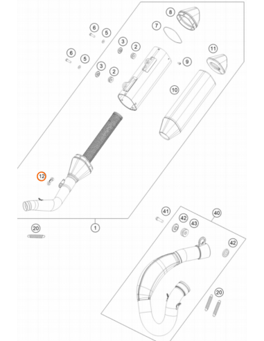 Espaciado de Escape Original KTM/Husqvarna/GasGas