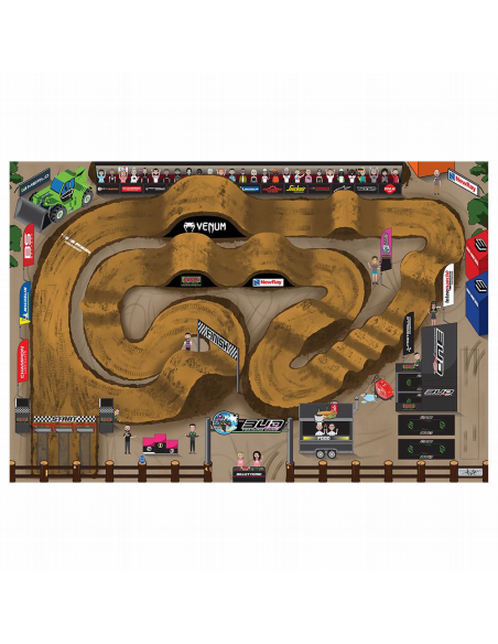 Alfombra infantíl de juego Bud Racing 100 x 150 cm Circuito MX