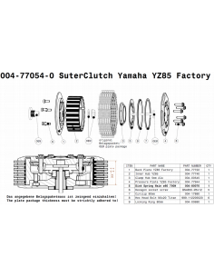 Embrague MX-Line Factory Suter Yamaha YZ 85 2002- 2