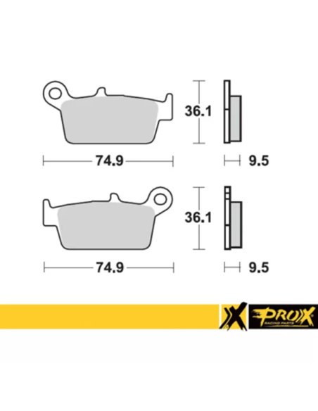 Pastillas de Freno Sinterizadas Yamaha YZ 125 1998-2002 (Trasera) + Honda CR 125 1995-2001 (Tras) + Kawasaki KX 125/250 1995-200