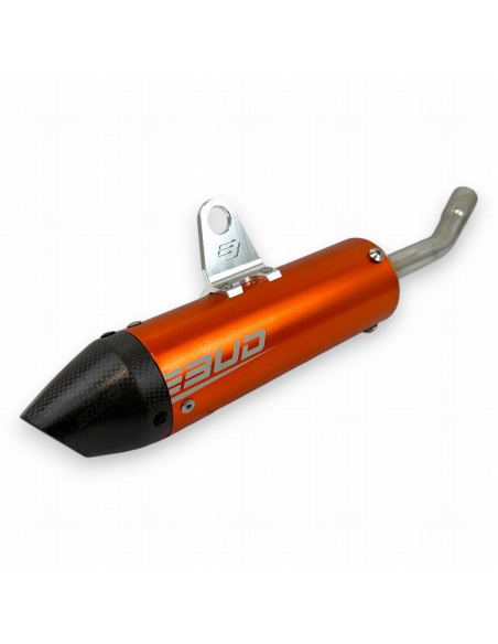Silencioso de Aluminio/Carbono BUD Rafale KTM SX 125/150 2023- + Husqvarna TC 125 2023- + GasGas MC 125 2024- Naranja
