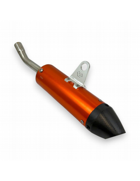 Silencioso de Aluminio/Carbono BUD Rafale KTM SX 125/150 2023- + Husqvarna TC 125 2023- + GasGas MC 125 2024- Naranja